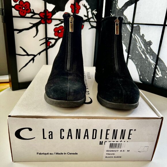 La Canadienne Travis Platform Waterproof Front Zip Bootie Women's Size 8.5M with - Picture 1 of 9